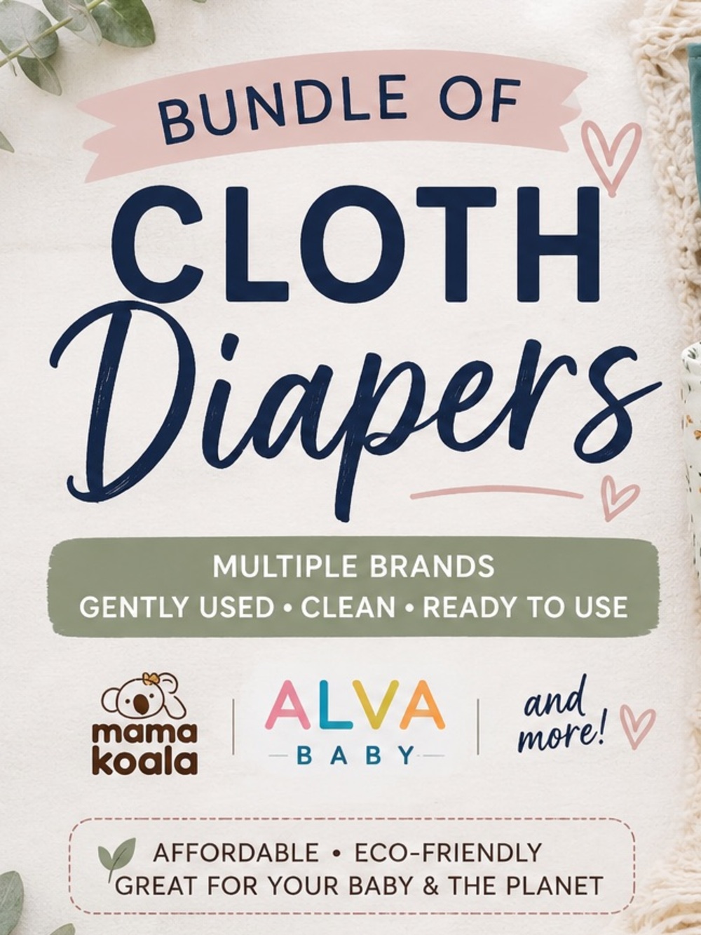 Reusable Cloth Diapers and inserts